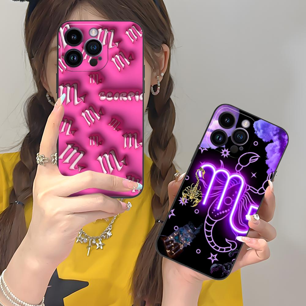 Zodiac Sign Scorpio Phone Case for iPhone 17 16 15 14 13 12 11 X XR XS 8 7 Air Pro Max Plus Mini Soft TPU Shockproof Cover
