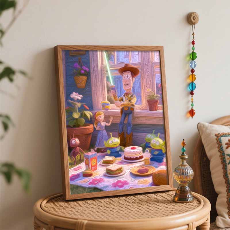 Disney Digital Oil Painting Art Kit Toy Story Picnic Scene Handmade Coloring Painting Home Decor
