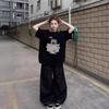 Women's Round Neck Short Sleeve Cotton T-Shirt Loose Fit Cat Print Casual Summer Top