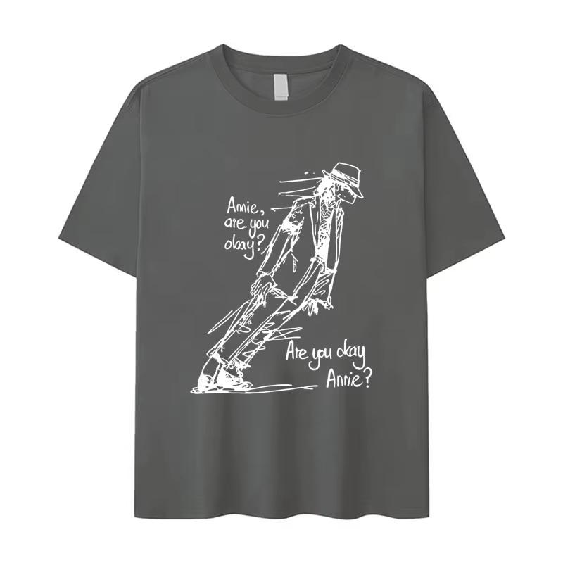 Klassisches 2026 Michael Jackson Are You OK Druck Luxus Punk Rock Mode Langarm-T-Shirt Unisex Damen Baumwolle Bequemes T-Shirt