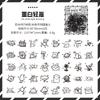 40Pcs Black Cute Stickers PET Scrapbooking Journal Decor Sticker Aesthetic for Phone Case Album Planner Kawaii Gift