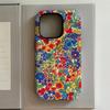 Luxury Delicate and Colorful Flowers Phone Case for iPhone 17 16 15 14 13 12 11 Air Pro Max Plus Luxury Double-layer Back Cover
