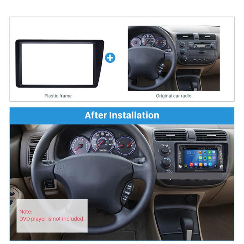 NEW-Top Double 2 Din Car Radio Fascia for 2001-2005 Honda Civic LHD Dash Mount DVD Frame Auto Stereo Adaptor