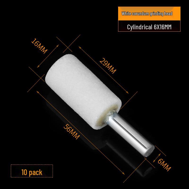Cylindrical and Conical White Corundum Grinding and Polishing Head for Electric and Wind Power Grinders - Free Shipping