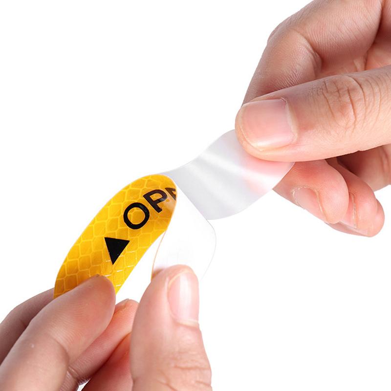 4Pcs Car Door Sticker Safety Open Warn Reflector Tape Decal OPEN Safety Anti-collision Strips Sticker Auto Exterior Accessories