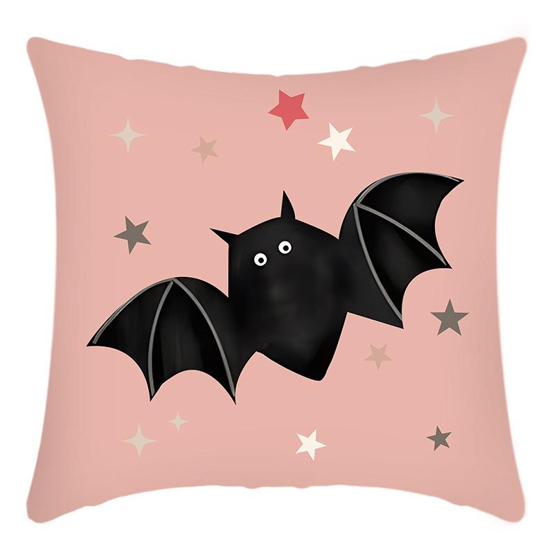 Polyester Kissenbezug Vierteilig Halloween-Thema Totenkopf Schwarze Katze Kürbis Geist Festival Party Kissenbezug