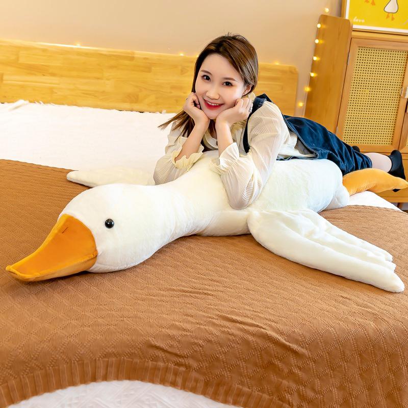 Barwiona metodą tie-dye kolorowa pluszowa zabawka gęś, zaciskająca nogi, lalka gęś, zmywalna i odpinana do spania