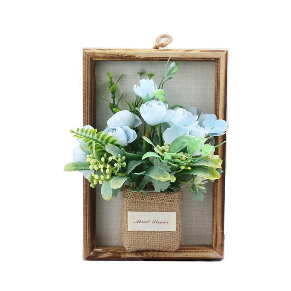 Wooden Faux Flowers Wall Decor 3D Imitation Flowers Decoration Hydrangea Wall Decor  Home