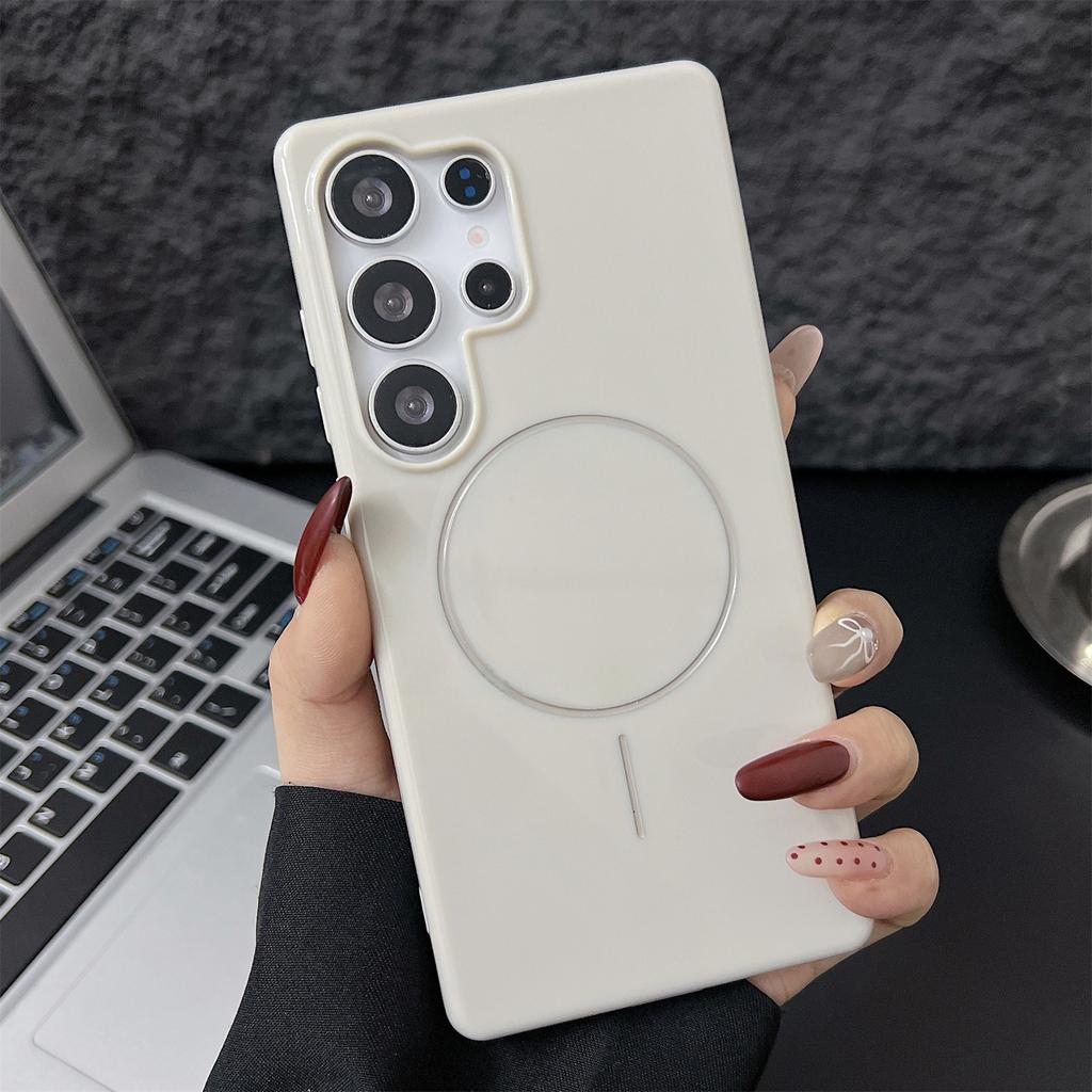 For Samsung Galaxy S25 Ultra Case Compatible with MagSafe Glossy TPU Shockproof Phone Cover