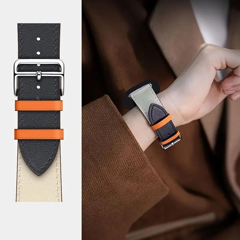 Leather Strap for Apple Watch Band 45mm 44mm 49mm 42mm 41mm 40mm Single Tour Correa Bracelet IWatch Series 9 7 8 6 5 4 SE Ultra