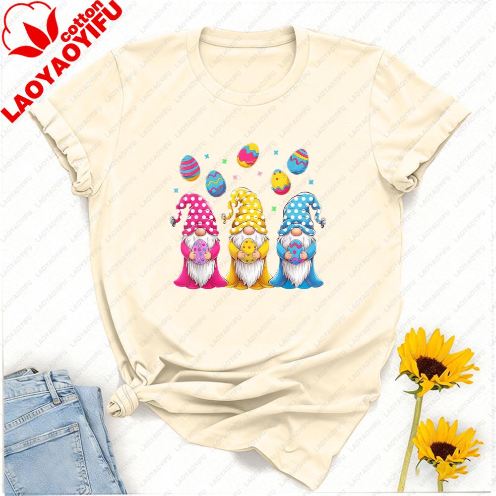 Easter Gnome Egg Design Tshirt for Unisex and Girls Graphic T Shirts Unisex Clothing Vintage Clothes Oversized T Shirt Goth Tops