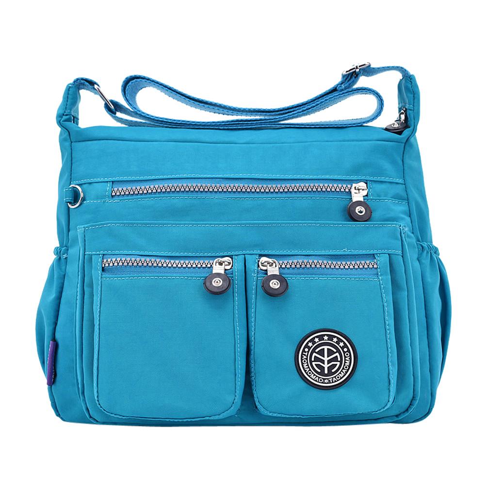 Modische, einfarbige, wasserabweisende Nylon-Umhängetasche für Damen