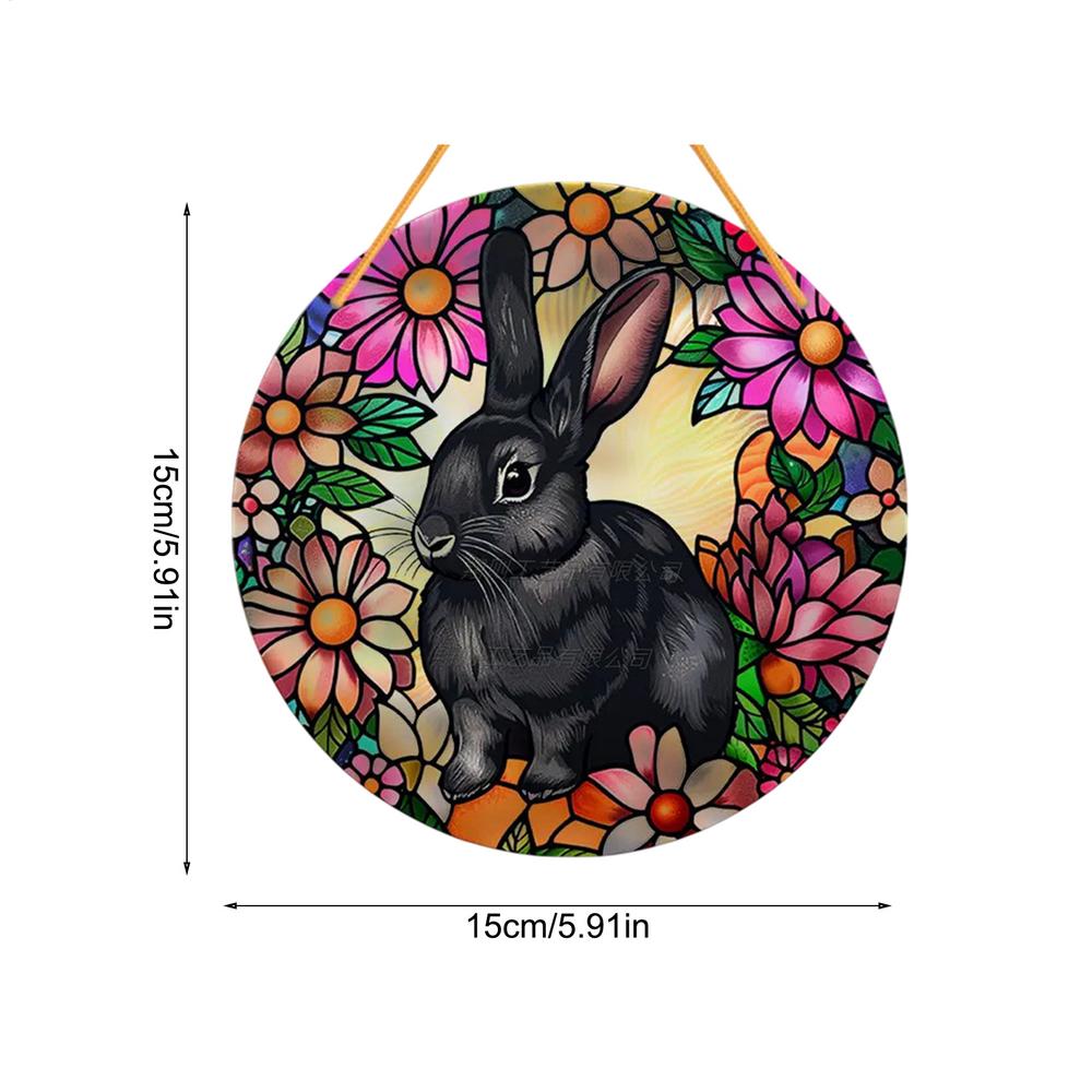 2D Acrylic Bunny Ornaments Easter Egg Design Holiday Scene Pendant Christmas Tree Decorations Easter Home Decor