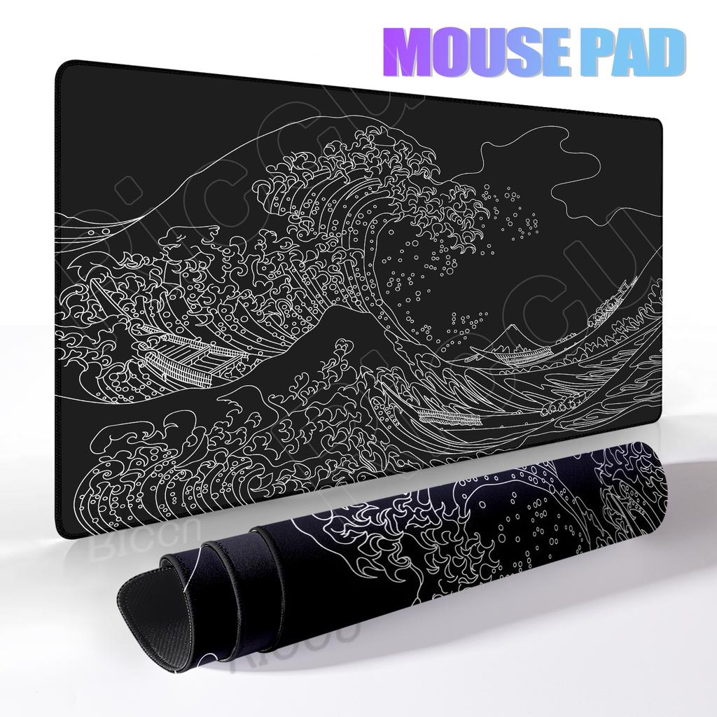 Large Mousepad Japan Great Wave Kanagawa Mousepad Keyboard Mat Deskpad Pc Game Desk Mats Company Mouse Pad Minimalist Mouse Mats