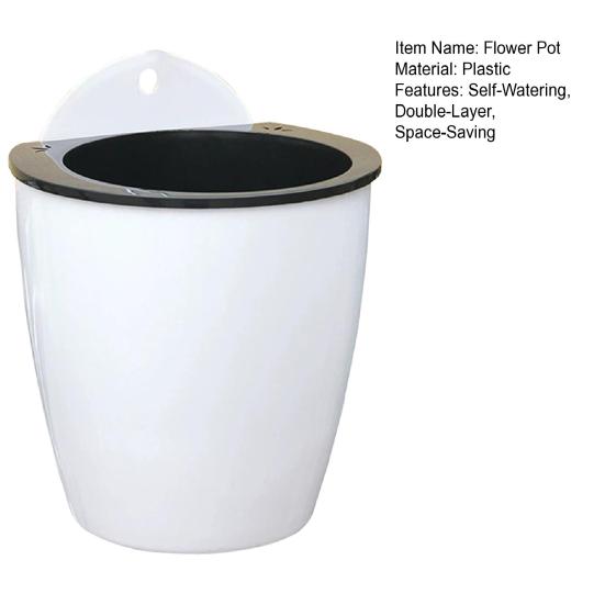 Hanging Self Watering Planter Flower Pot with Water Reservoir Wick Ropes