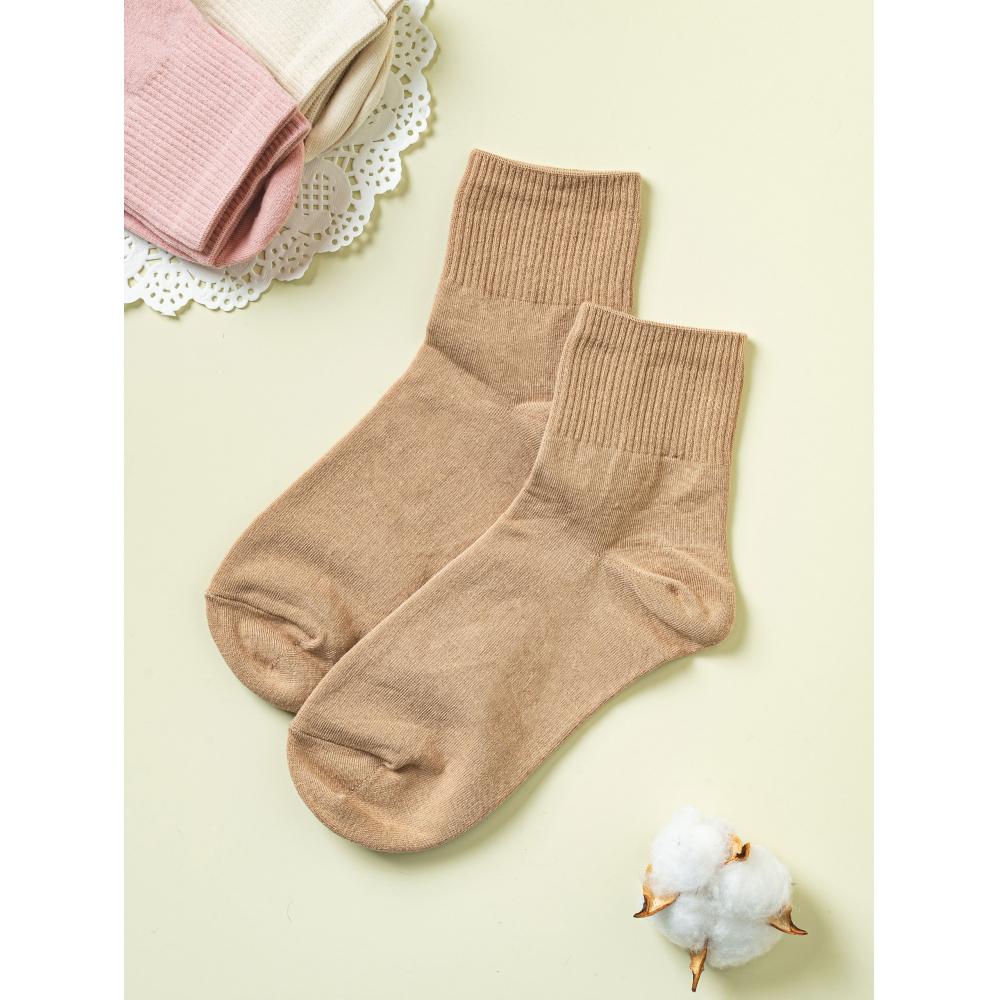 DaiSo Ggrn Women S Daily Student Plain SockS Color ivory (cream)
