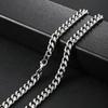 8mm Cuban Link Chain Men Women Waterproof Non-Tarnish Hypoallergenic Silver 18K Gold Filled 316L Stainless Steel Chain Necklace
