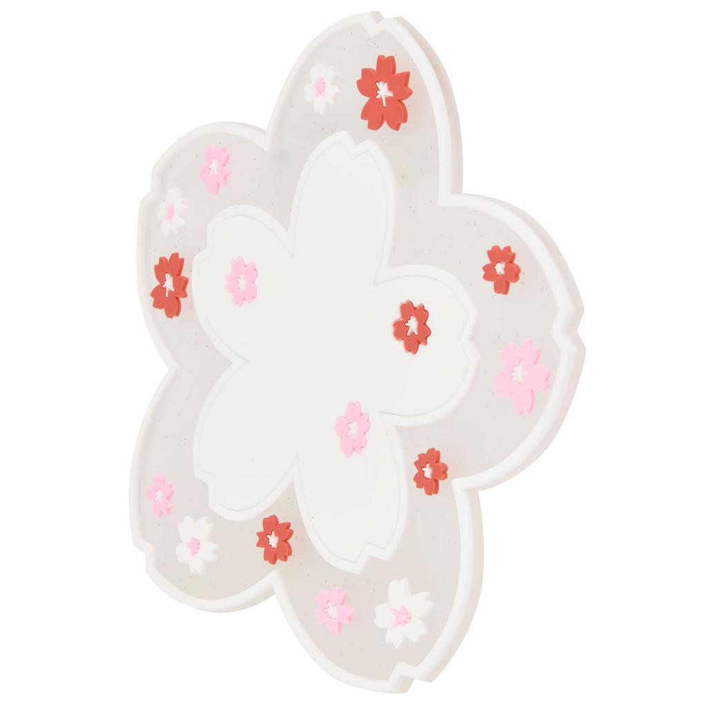 Flower Pattern Coasters Heat Insulation Coaster AntiSlip Cup Mats Tabletop   Prevent Furniture Damage(Pink )