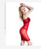 Qinghe 912 8D Sheer Oily Stockings with Tube Top Dress, Tight Mini Skirt Cheongsam, and Ultra-thin Transparent Design