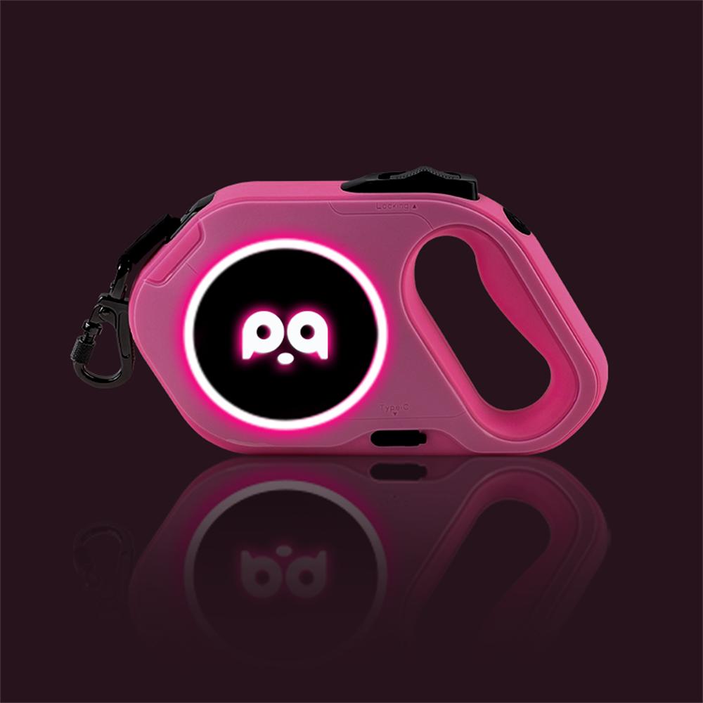 

5M Automatic Retractable Big Dog Leash for Medium Large Dogs LED Lighting Durable Pet Walking Nylon Lead Rope mascotas Leashes 5M-within 50kg розовый
