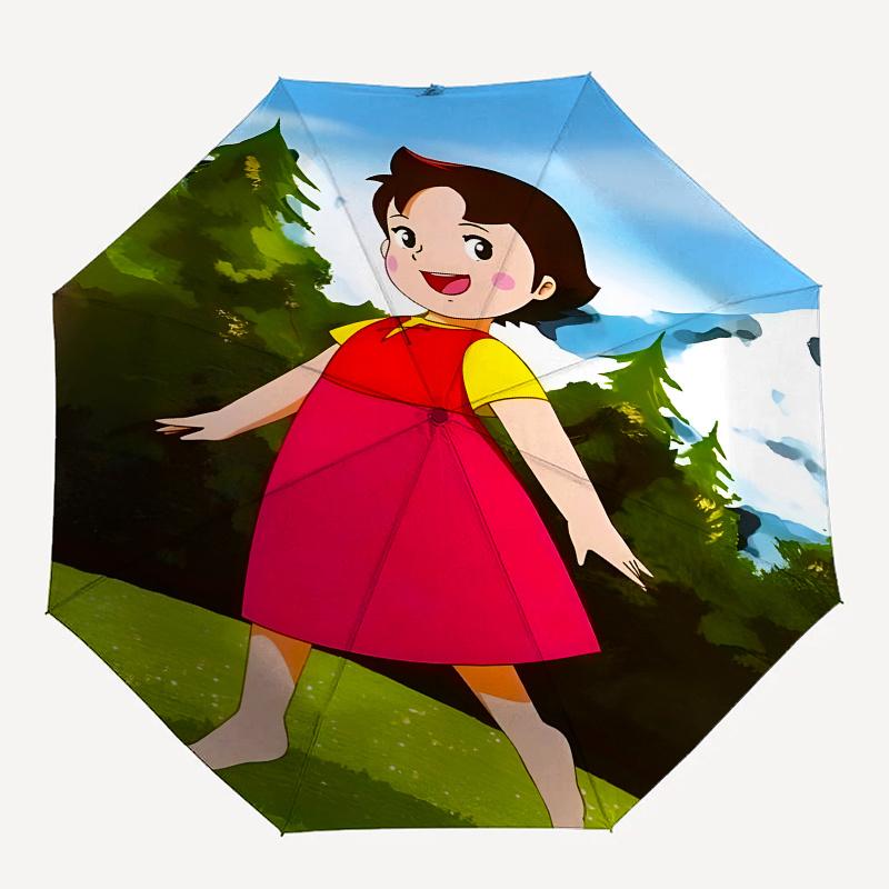 Girl,Heidi Automatic Folding Umbrella 8 Ribs Lightweight Design, Durable Iron Frame, Compact and Portable, Ideal Birthday or Christmas Gift