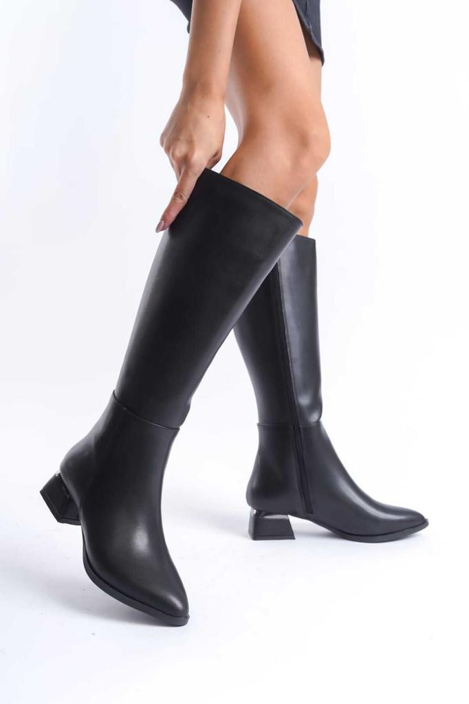 Women Modern Stylish Fashion Boots Boots Faux Leather Black Boots