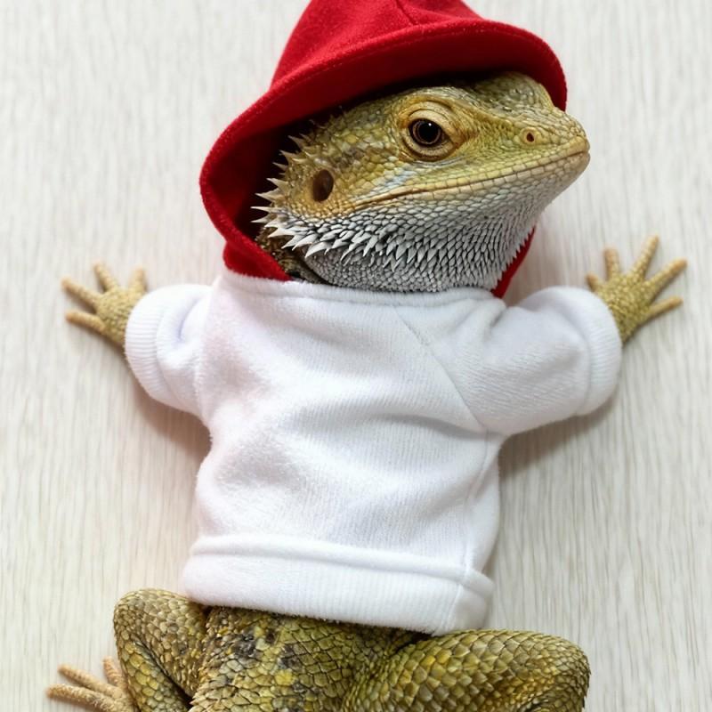 Pet Reptile Hoodie T-Shirt Lizard Walks Outdoor Costume Lightweight Apparel Universal Fit