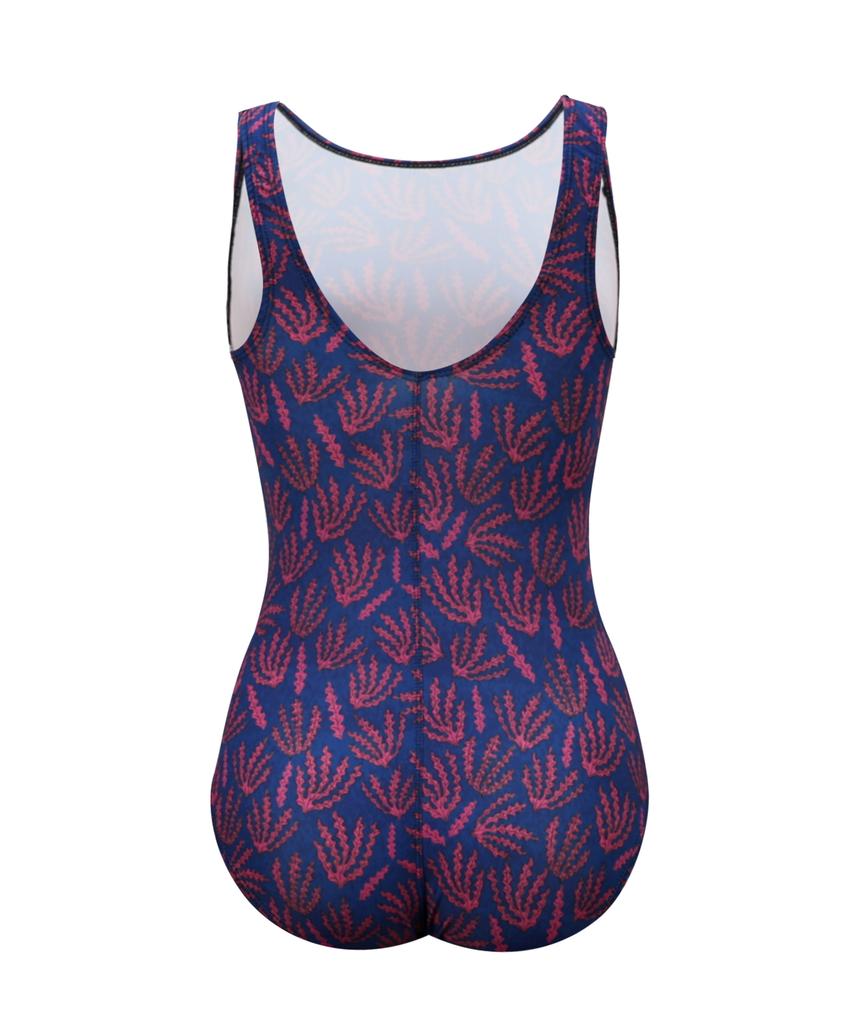Akuatika Women'S Mid-Cut Indoor Swimsuit Aqa1666 Standard Goggles Pouch Nose Clip 7-Piece Set