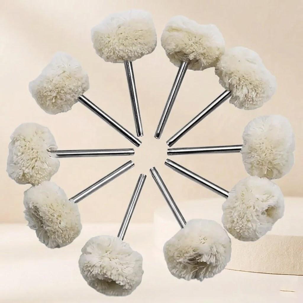 

10PCS 3mm Wool Polishing Heads for Electric Grinders Metal Jewelry Detail Work Polishing Buffing Wheels Abrasive Tools