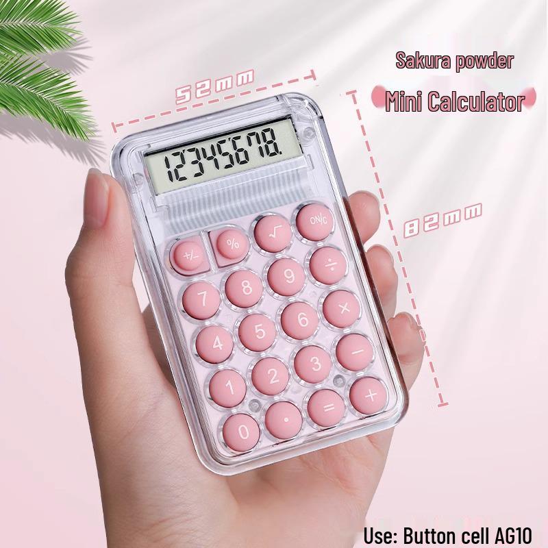 Transparent Mini Calculator: Cute, Portable, Child-Friendly, Ideal for Office Use