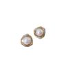 2024 Trendy Geometric Pearl Stud Earrings: Elegant, Unique Design for Women