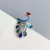 Exaggerated Women Finger Rings Peacock Enamel Retro Ring Fashion Open Rings  Girls