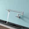 Tuqiu Rose Gold Pot Filler Tap Wall Mounted Foldable Kitchen Faucet Single Cold Sink Tap Rotate Folding Spout Chrome Gold Brass