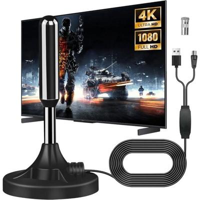 Antena de TV Interna Potente, Novo para 2025 Antena TNT Interna Potente, Portátil Antena de TV Interna, Cabo Coaxial de