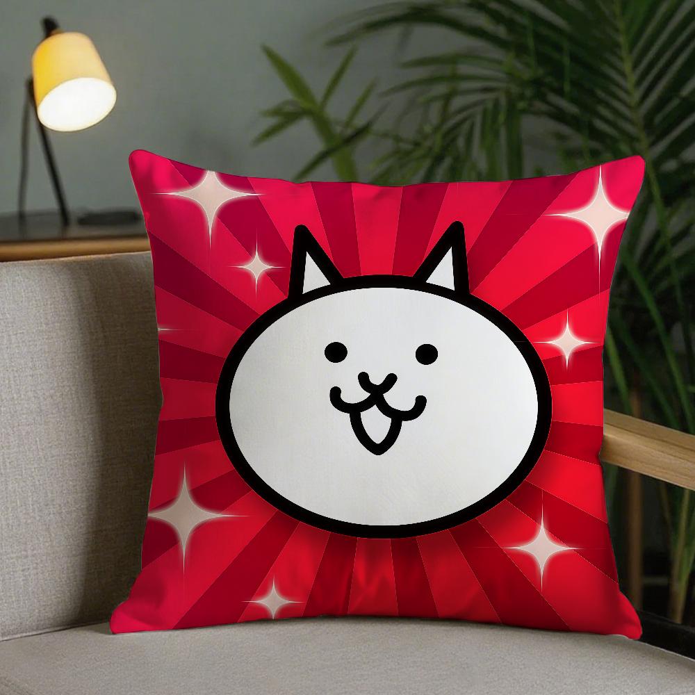 Cartoon The BBattle Cats Pillow Case Square DoubleSided Printing Sofa Cushion Cover Pillowcase Bedroom Bedside
