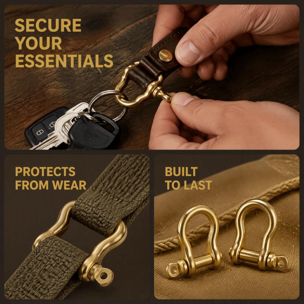 2pcs 10mm Diameter Anchor Shackle Removable Joint U-Type Hook Small Brass Key Ring  Bracelet Making