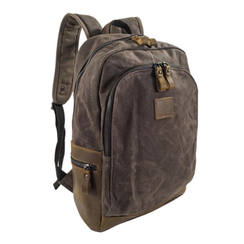 Backpack Men's and Women's Backpacks Outdoor Sports Travel Bag Waxed Canvas Waterproof Travel Computer Bag