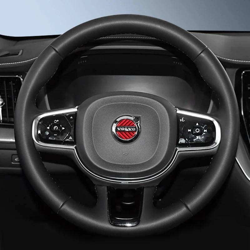 Carbon Fiber Car Steering Wheel Stickers Accessories For Volvo Xc60 Xc90 V40 V60 S60 V50 V90 S80 C40 XC40 V70 XC70 C30 C70 EX90