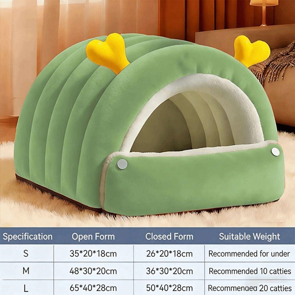 Portable Enclosed Cat Bed Mat Warm Soft Pet House Kennel Comfortable Small Pet Bed  Puppy