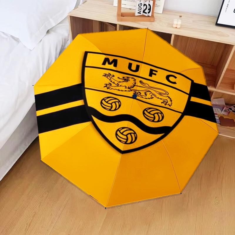 1PC Football Crest Printed Umbrella Folding umbrella, automatic umbrella 8-Frame for Travel, camping Fan gifts Christmas Gifts