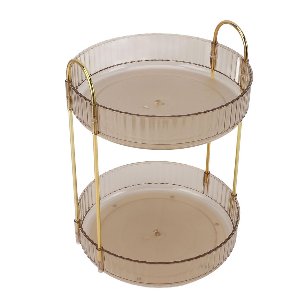 Makeup Organizer Rack 2 Tier 360 Deg Rotation Space Saving Cosmetic Countertop Organizer for