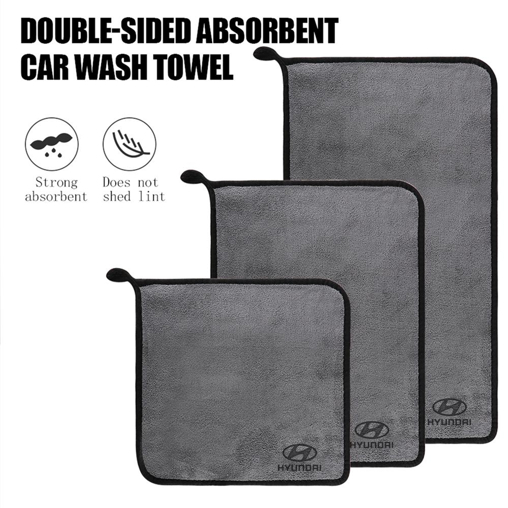 Car Cleaning Towels Soft Drying Cloth Towel Care Detailing Wash Towel For Hyundai I10 I20 I30 IX20 IX35 Tucson Solaris Azera GDI X12