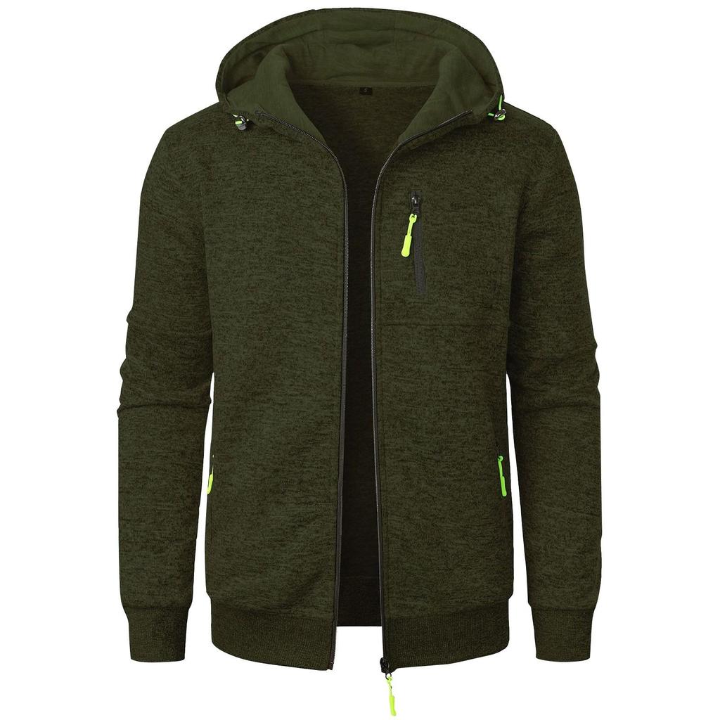 Men's Spring Autumn Hooded Thin Velvet Loose Large Size Sweater Jacket Cardigan Top Jacket