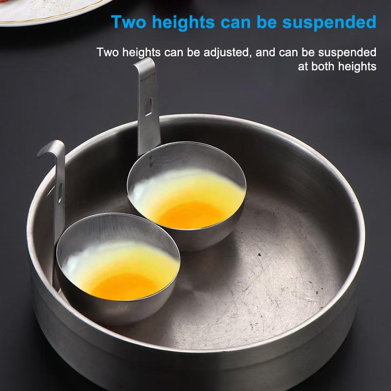 

2Pcs Poached Egg Maker Egg Poaching Pan Nonstick Large Egg Poachin Boiled Holder Egg Steamer Rack Egg Cooker Kitchen Supplies серебряный