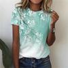 Sommer Blumenmuster 3D-Druck T-Shirts Damen Rundhals Kurzarm Lässiges T-Shirt Harajuku Tees Y2k Tops Damenbekleidung