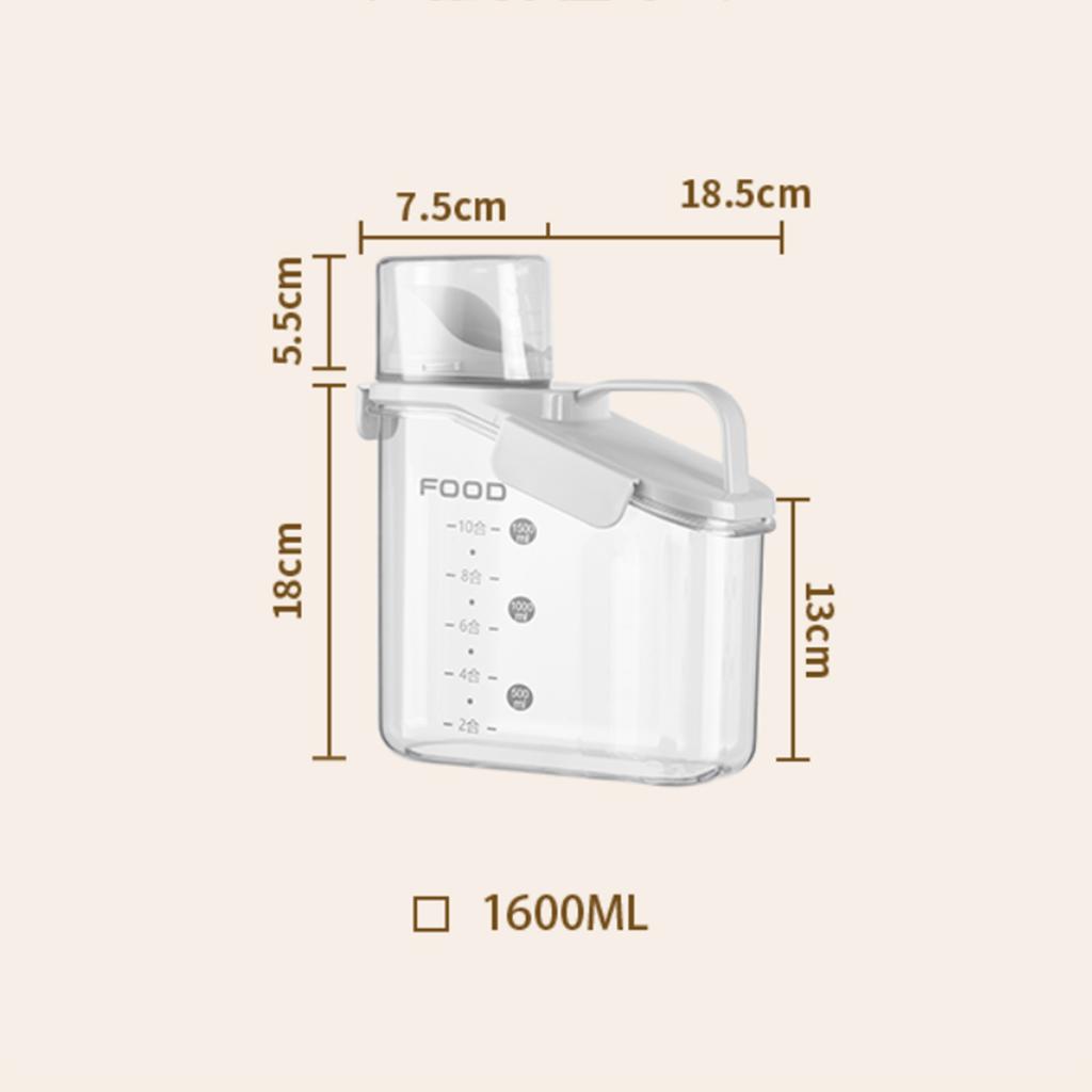 Small Cat Dog Food Sealed Dispenser Box With Measuring Cup,Pet Food Storage Containers Bucket, Home Airtight Dry Food Bucket