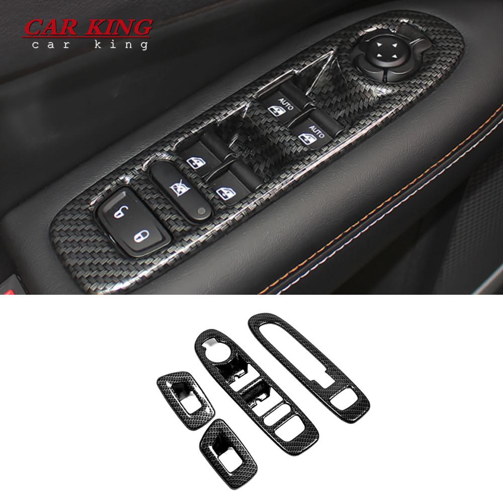 For Jeep Compass 2th 2017-2019 2020 ABS Matte Car Window Lift Switch Button Cover Trims LHD Door Armrest Panel Frame Accessories