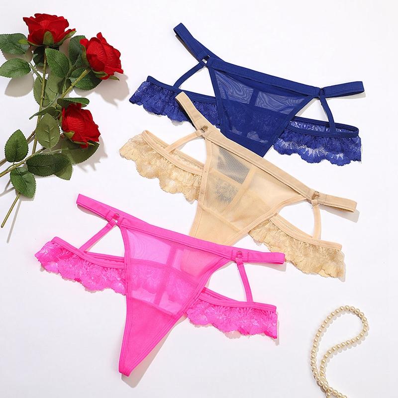 Chiloți sexy din dantelă pentru femei, fără sudură, cu spatele în T. Chiloți bikini din dantelă