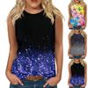 טוניקות קז'ואל לנשים ללבישה עם טייצים חולצות טנקי גופיות קיץ ללא שרוולים עם הדפסים