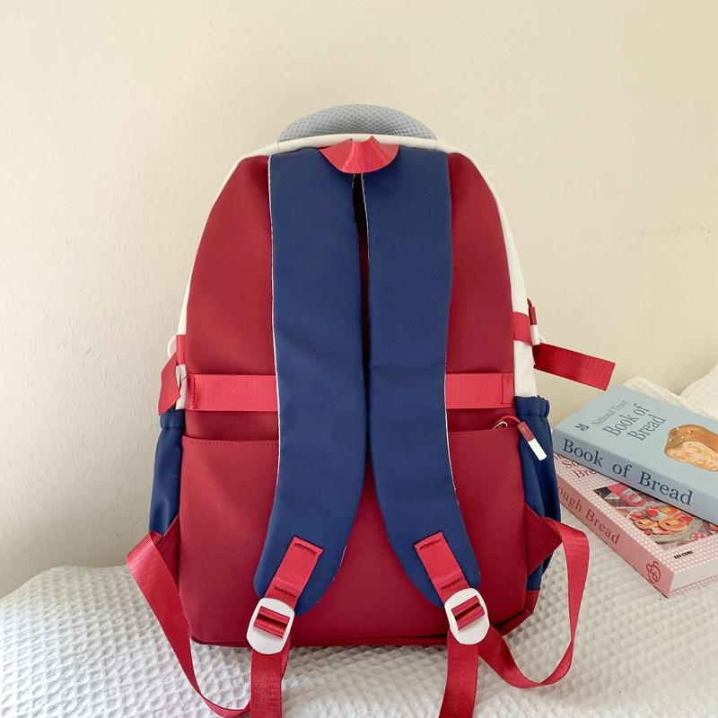 Children's Schoolbag Student Large Capacity Backpack Men's Color Block Backpack Patchwork Women Backpack